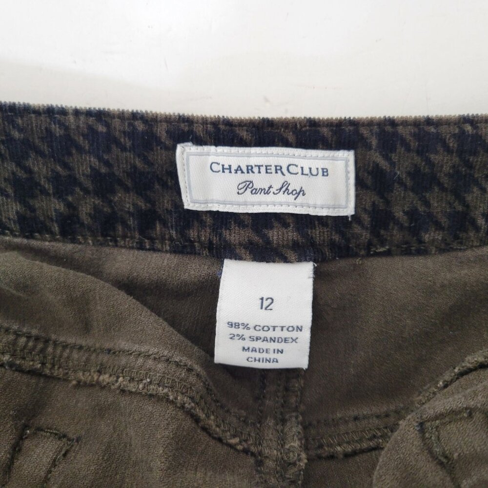 Charter Club Women's Houndstooth Corduroy Pants Size 12 - Picture 4 of 4